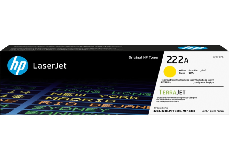 HP CNHPW2222A 222A Yellow LaserJet Toner Cartridge (1,200 pages)