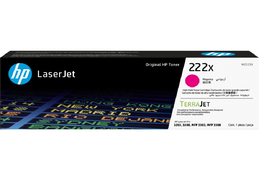 HP CNHPW2223X 222X High Yield Magenta LaserJet Toner Cartridge (2,500 pages)